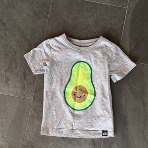 Gray Kids Tee with Avocado Design